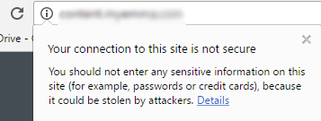This is Google Chrome's warning that your page is not secured.